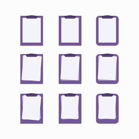 Folder with blank white sheet of paper mockup. Holder. Tablet for documents. Flat design. Vector illustrationのイラスト素材