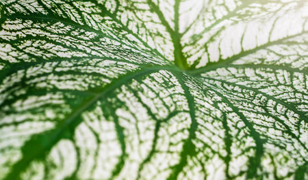 Green with white veins leaves abstract nature background