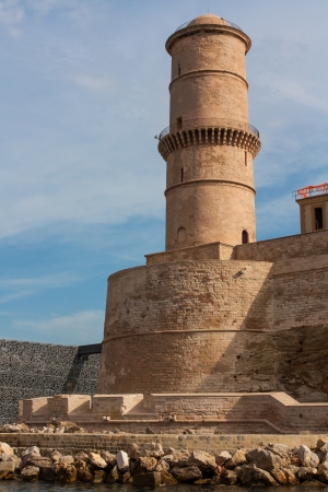 The photo shows The fortress tower in Marseilleの写真素材