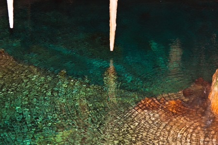 The photo shows the Crystal cave in the Grotto Bay, Bermuda.の写真素材