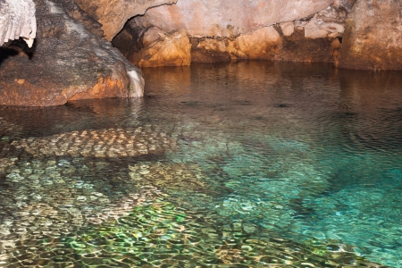 The photo shows the cave in the Grotto Bay, Bermuda.の写真素材