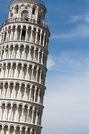 Pictured on the Leaning Tower in Pisa.の写真素材