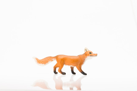 Photo shows the toy fox on white.の写真素材