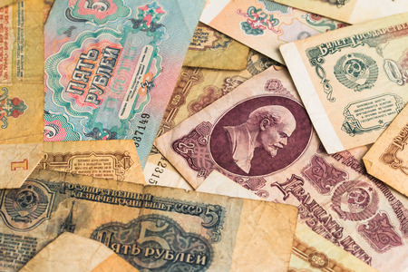 The photo Soviet ruble notes.の写真素材