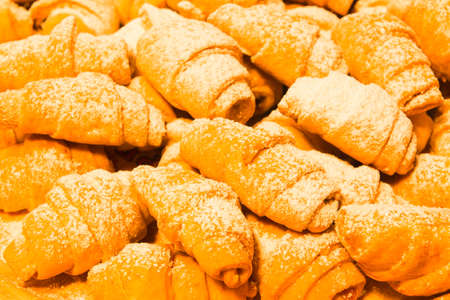 In the photo you can see fresh homemade jelly cookies sprinkled with icing sugar.の写真素材