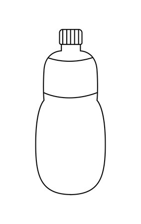 Plastic bottle for water doodle. Hand drawn illustration isolated on white background.のイラスト素材