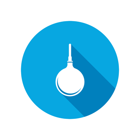 Clyster tool icon. Enema symbol. Round circle flat icon with long shadow. Vectorのイラスト素材