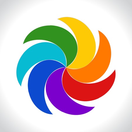 Abstract colorful icon. Rainbow style spiral colored illustration on white background. Vectorのイラスト素材