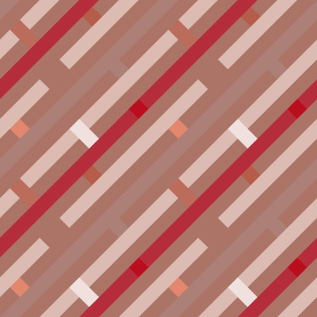 Seamless geometric stripy pattern. Texture of diagonal strips, lines. Rectangles on orange, red, gray striped background. Vectorのイラスト素材