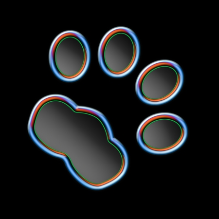 Cat print in the night - Neon effectの写真素材