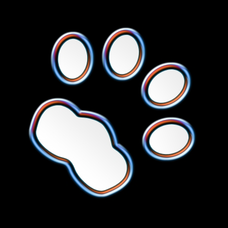 Cat print in the night - Neon effectの写真素材