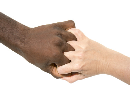 Mixity - Two joint hands symbolizing diversityの写真素材