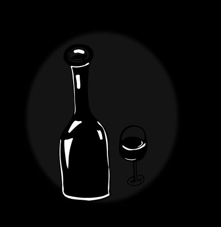 Doddle bottle glass wineのイラスト素材