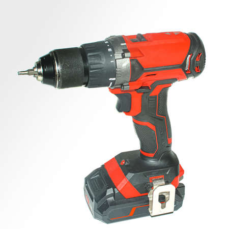 red black screwdriver on a white background