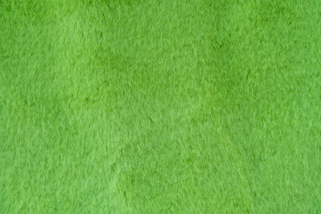 Green faux fur texture, soft fabric background for design and creativity.の写真素材