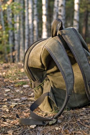 Marching backpackの写真素材