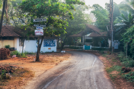 Indian roads and streets. Goa.のeditorial素材