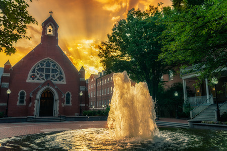 WASHINGTON DC, USA: Territory of Georgetown University, private research university - the oldest Catholic and Jesuit-affiliated institution of higher education in the USA.のeditorial素材