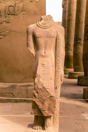 LUXOR, EGYPT: Ancient ruins of Karnak temple in Egypt at noon. The complex is a vast open-air museum, and the second largest ancient religious site in the worldのeditorial素材