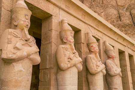 LUXOR, EGYPT: Ancient Deir el-Bahari or Dayr al-Bahri is a complex of mortuary temples and tombs located on the west bank of the Nile, opposite the city of Luxor, Egypt.のeditorial素材