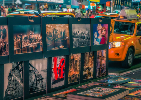 NEW YORK CITY, USA: Buildings and street life on the Broadway. It is the oldest north and south  main thoroughfare in New York City, dating to the first New Amsterdam settlement.のeditorial素材