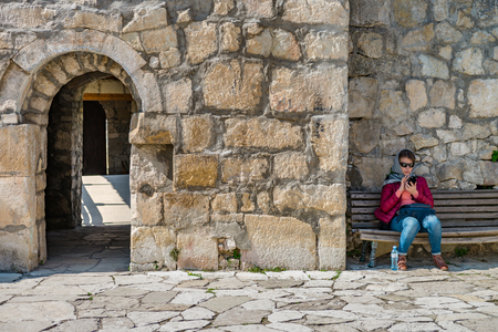 Georgia, Kutaisi. View inside and outside Motsameta monastery. The Tsar Bagrat III reconstructed the church in the 10 th century. The building was reconstructed again in the 19 th century.のeditorial素材