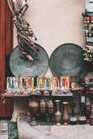 BAKU, AZERBAIJAN - FEBRUARY 2, 2019: view on street shop goods