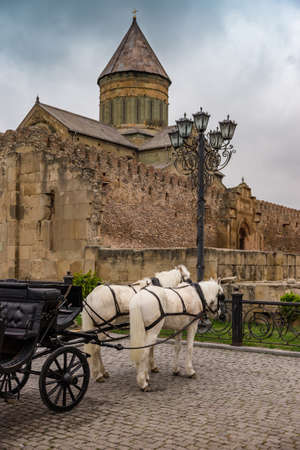 view on the architecture and country details atd the spring time, Georgia