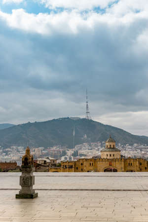 view on the architecture and country details atd the spring time, Georgiaのeditorial素材