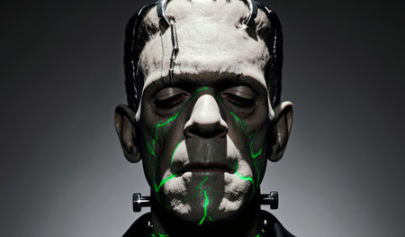 A unique portrayal of a character inspired by the classic Frankenstein tale.の写真素材