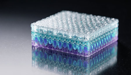A vibrant layered gel piece displays intricate patterns and textures. The colors blend beautifully,...