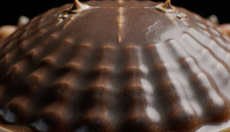 The detailed surface of an ancient fish showcases unique patterns and spikes, highlighting its...
