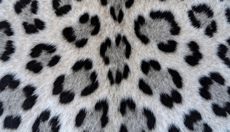 Delicate spots and rosettes create a striking pattern on the fur, highlighting the intricate details...