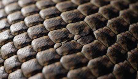 Fascinating close-up reveals the intricate patterns and textures on a reptileâ€™s skin,...