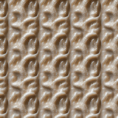 This captivating pattern features a series of smooth, wavy lines and soft curves, creating an elegant design in light beige. The texture adds depth and a modern feel to any space.の写真素材