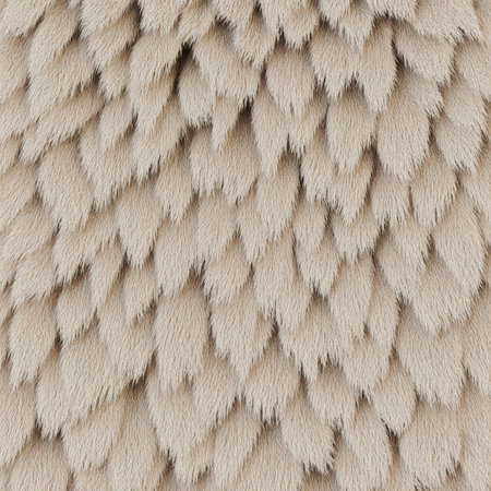 This soft surface showcases a unique texture, resembling fluffy feathers in gentle beige hues. The...