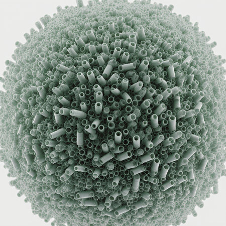 Tiny tubular structures create a complex sphere, revealing an intriguing design. This detailed...