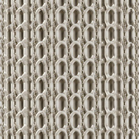 Metallic mesh forms a steady pattern, showcasing a blend of light and shadow. This design captures...