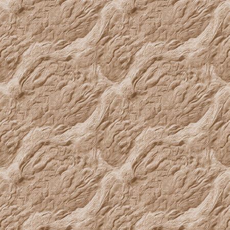 A close-up view of a soft beige texture, showing intricate patterns. The gentle waves create a calming effect, perfect for design inspiration. This elegant surface can enhance any space with warmth.の写真素材