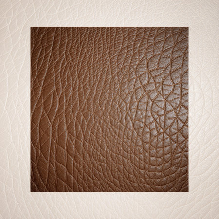 This close-up showcases a rich brown leather texture with intricate patterns and a soft, supple feel. The details highlight the craftsmanship and charm of natural materials, enhancing any design.の写真素材