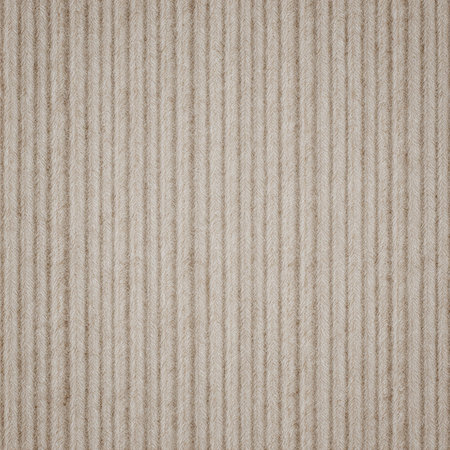A close-up view reveals a soft beige fabric with vertical stripes that create a calming texture. The subtle play of light enhances its fibers, providing an inviting warmth perfect for home decor.の写真素材