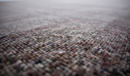 The detailed woven texture of a floor covering creates a sense of comfort in the room. Subtle colors blend harmoniously, adding a cozy touch to the modern design environment.の写真素材