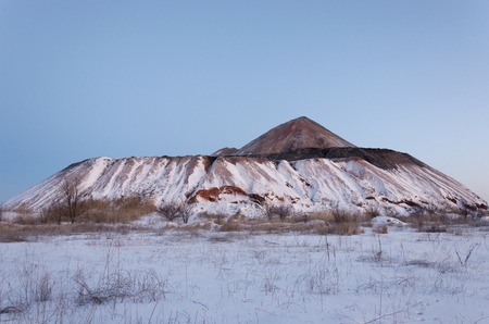 Slagheap winter in the snow. Donetsk. Ukraineの写真素材