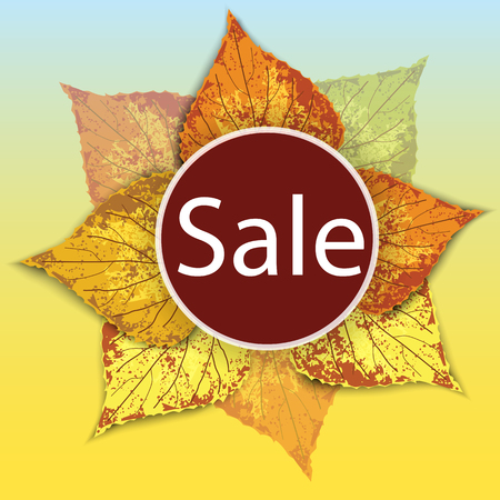 Stylish background with falling autumn leaves Vector illustration.のイラスト素材