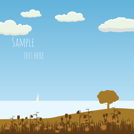 Autumn Landscape Vector Backgroundのイラスト素材