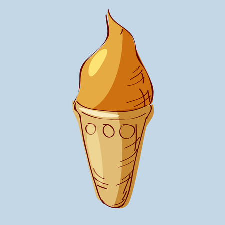 Ice cream, cartoon, vector illustrationのイラスト素材