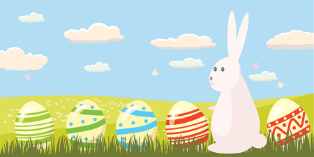 Easter rabbit with Easter egg , vectorのイラスト素材