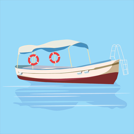 Pleasure boat, banner, vector illustrationのイラスト素材