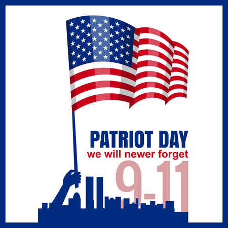 Patriot Day. September 11. We will never forget.のイラスト素材