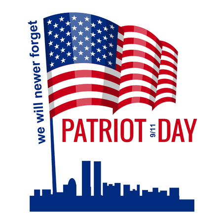 Patriot Day. September 11. We will never forget.のイラスト素材